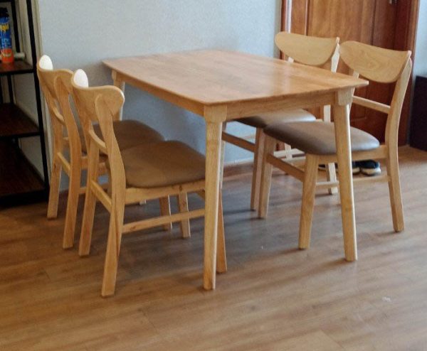 Bộ bàn 4 ghế mango chất liệu gỗ cao su ADK-GMT03